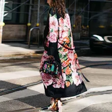 Модное длинное шерстяное пальто с принтом; Женское пальто черного цвета; Женская куртка свободного кроя; зимнее корейское женское полиэстеровое пальто; большие размеры