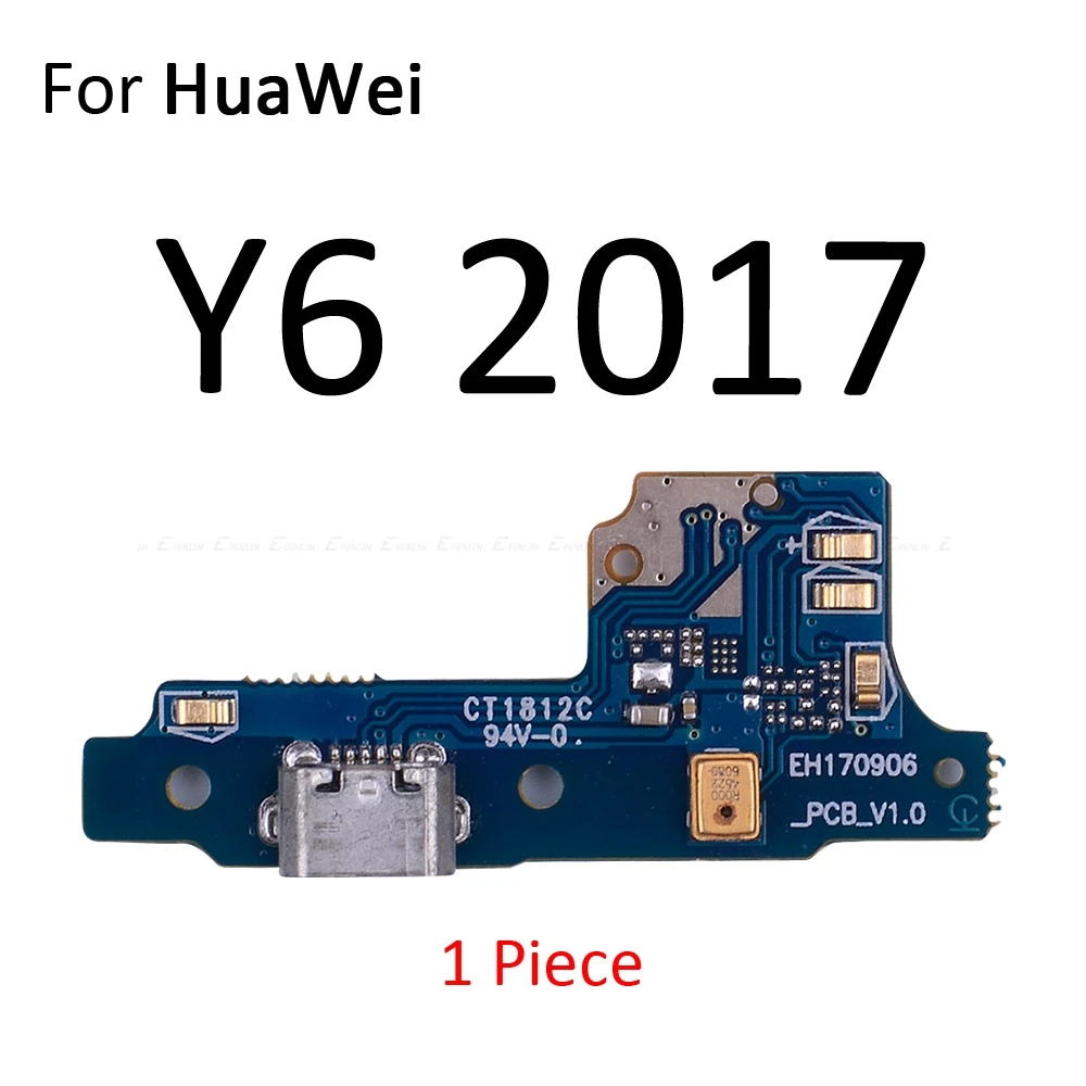 Разъем для зарядки питания, док-плата с микрофоном и гибким кабелем для HuaWei Y9 Y7 Y6 Pro Y5 Prime GR5 - Цвет: For Y6 2017