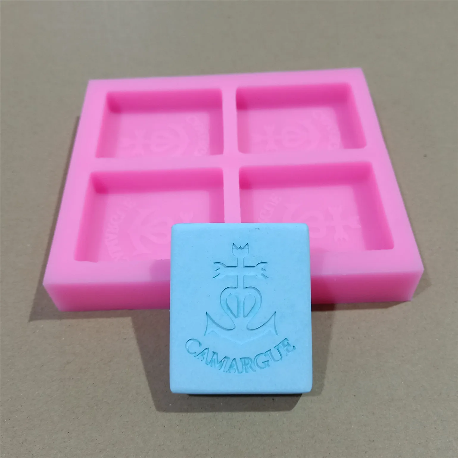 

Customize 4 Cavities Silicone Mold Mould for Fragrance Wax Natural Soap Making