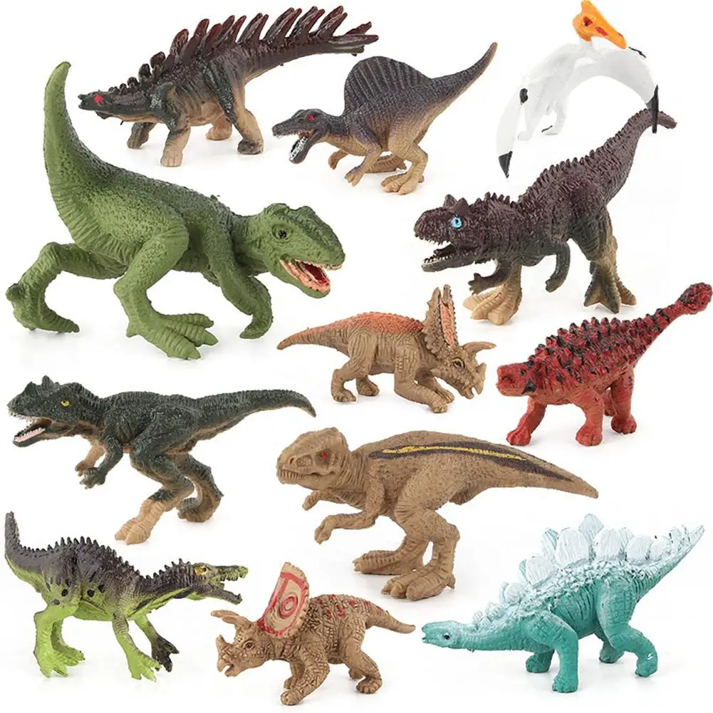 12 шт. мини моделирование динозавра игрушка пластиковая модель моделирования Набор игрушечных динозавров детские развивающие когнитивные