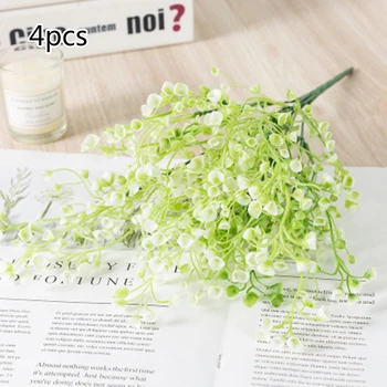 

4 Bundles Artificial Flowers Fake Outdoor Plants Faux Plastic Home Garden For Any Landscaping Project Or Decor