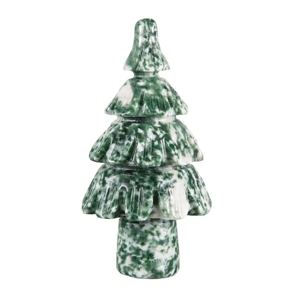 TUMBEELLUWA Healing Natural Crystal Christmas Trees For Home Office Table Decoration Hand Carved Reiki Gem Stone Statue Jewelry guardian angel orgone pyramid with natural crystal tumbled stones orgonite generator for protection healing home decor