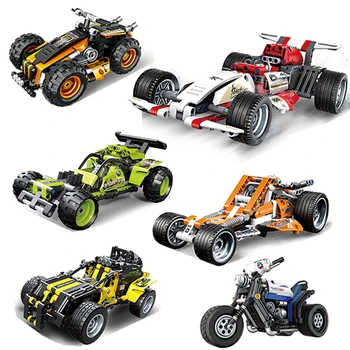 

Decool Blocks 2 IN 1 Technology Car Motorcycle Compatible LGSET Technic Voiture Model Building Bricks Educational Toys Gifts