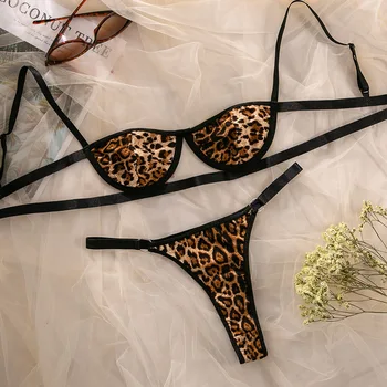 

Temptation 2020 Dress Necessary Underwear Set for Feminine Charming Female Sexy Undergarments for Women with Leopard Print