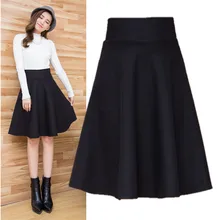 Большой размер, осенне-зимняя Расклешенная юбка, плиссированная юбка миди, Ретро стиль, для девушек, высокая талия, элегантные винтажные юбки, Femininas Saias C2127