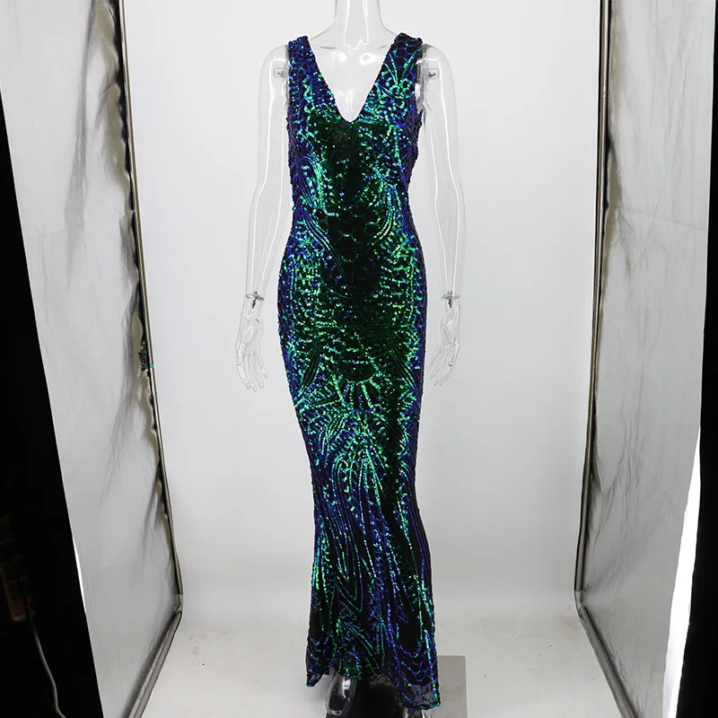 HAMBELELA 2020 Beautiful Angel Wings Sequin Evening Dresses For Women Long Vestido De Festa Evening Gowns Vestidos Elegante (6)