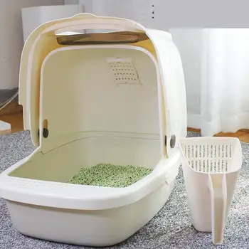 

Totally Enclosed Basin Of Cat Litter Odor-proof Cat Ear Oversized Cats Toilet Supplies Splash
