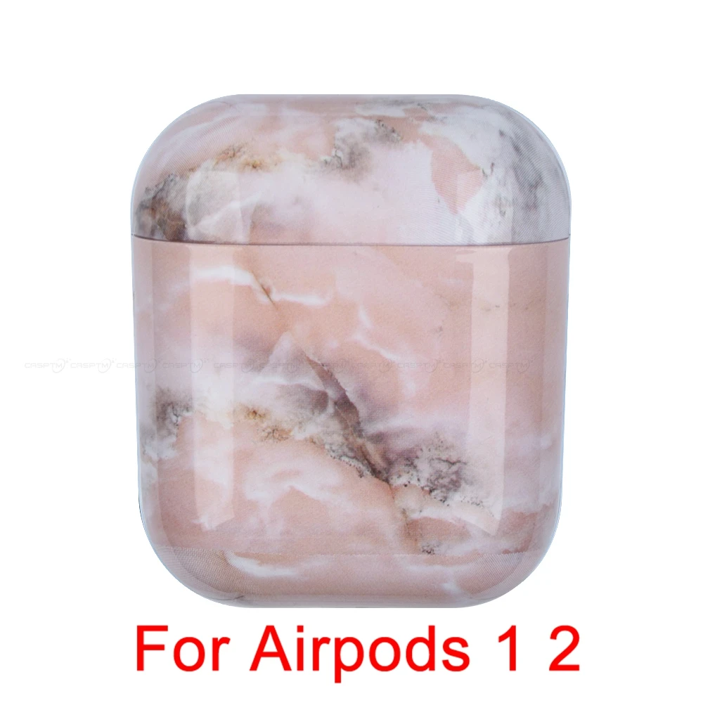 08 Чехол для наушников CASPTM с мраморным узором для Airpods 1 2 Pro, Жесткий Чехол для ПК, чехол для зарядки, корпус для AirPods 1 2 3, защитный чехол - Цвет: 08