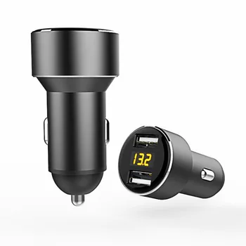 

Universal Car Charger Cigarette Lighter Socket Dual USB Charger 2 Port Fast Charging Power Adapter LED Display Voltmeter
