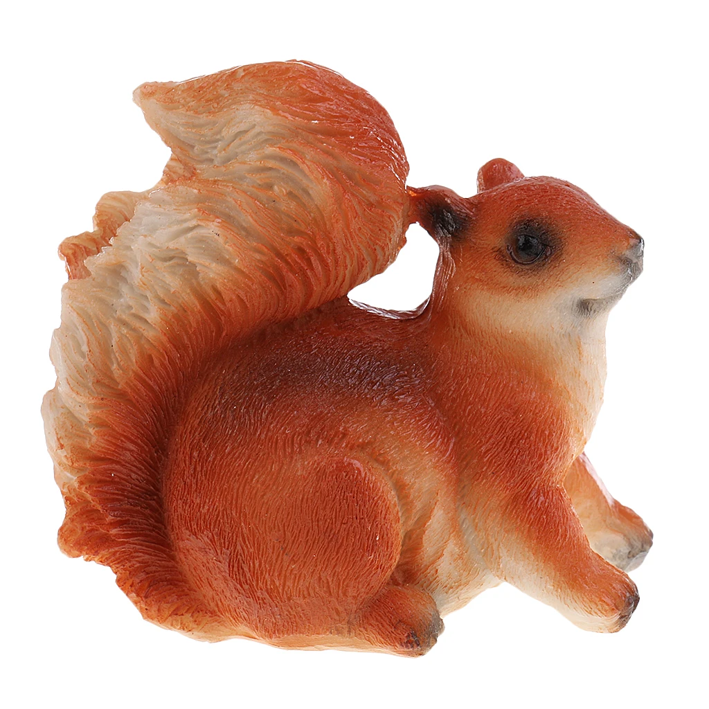 Brown Squirrel Sculpture Statue Lawn Home Office Table Decor Indoor Outdoor