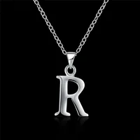 Fashion Jewelry Stainless Steel Link Chain Letter R Pendants Necklaces Fine Women Wedding Party Gift 2*2.5cm No chain 1