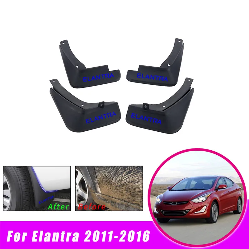 Синий 4 шт. автомобильные аксессуары брызговик, крыло вспышки для HYUNDAI ELANTRA 2011 2012 2013 брызговики брызговик - Цвет: Синий