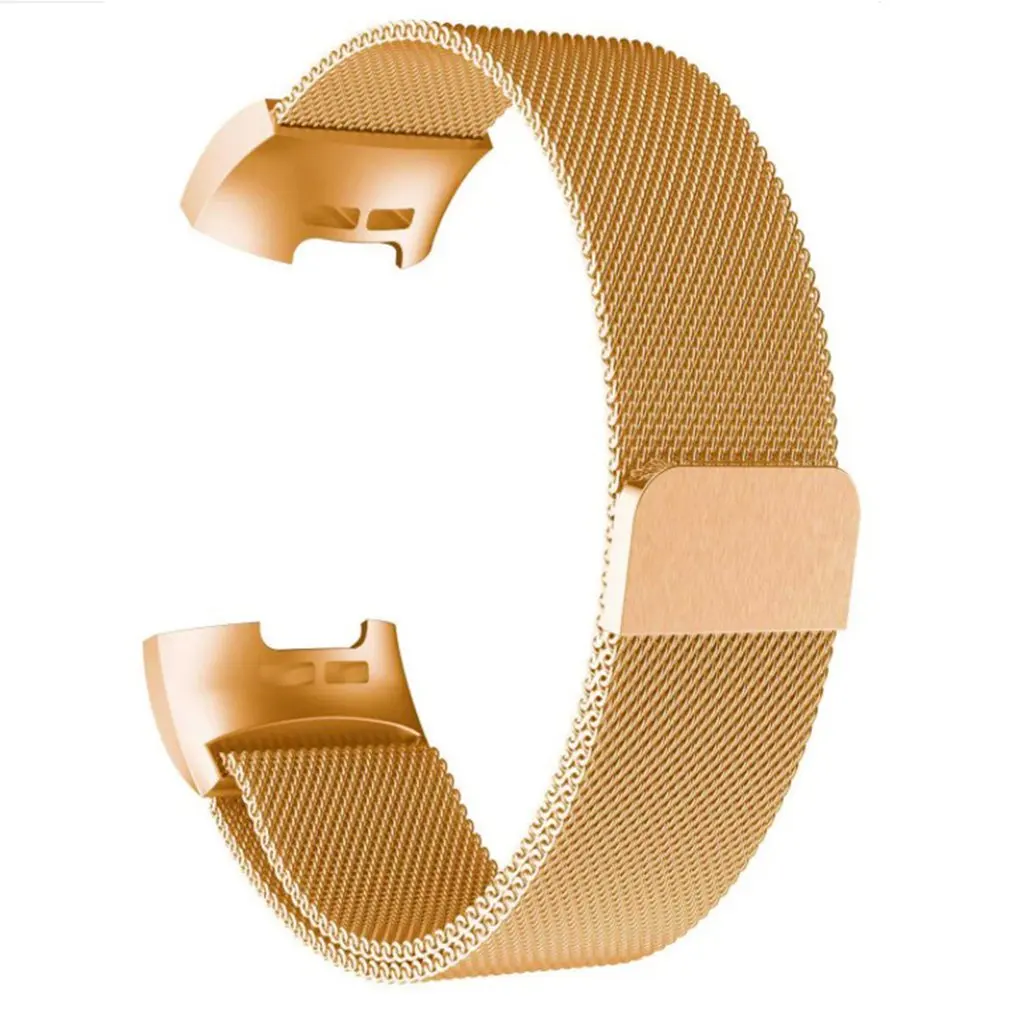 Новая магнитная металлическая Миланская петля для Fitbit Charge 3 ремешок Charge 2 ремешок Замена для Charge 2 полосы Charge3 - Цвет: Розовое золото
