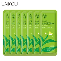 7Pcs LAIKOU Matcha Face Mask Moisturizing Brighten Skin Sleeping Facial Mask Beauty Nourishing Oil Control Skin Care
