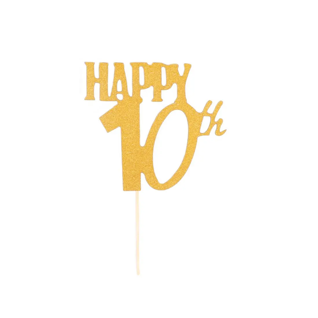 10th Юбилейный Блестящий Топпер для торта 10th/20th/30th/40th/50th/60th украшения для свадебного торта с днем рождения поставщик - Цвет: 10th