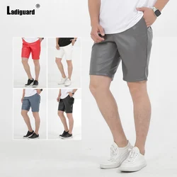 Ladguard – short en cuir Pu pour hommes, taille Plus, rouge, kaki, Style Punk, demi pantalon, nouvelle mode Sexy d'été, 2022 