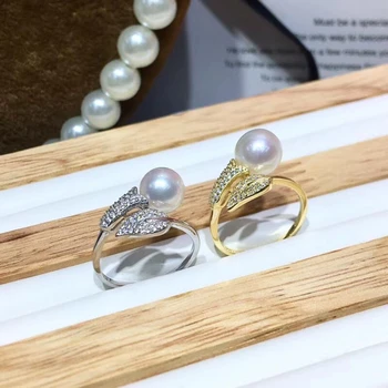 

Nice Exquisite 925 Sterling Silver Adjustable Ring Settings Findings Mountings Parts for Oyster Pearl Corals Jade Beads Stones