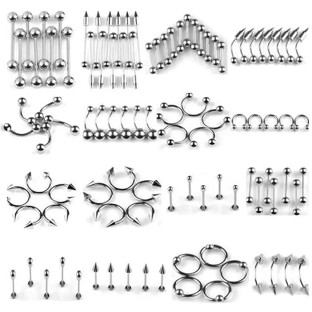 

85 PCS Nose Ring Surgical Steel Helix Hoop Piercing Earrings Lip Bars Helix Daith Cartilage Tragus Studs Septum Piercing Jewelry