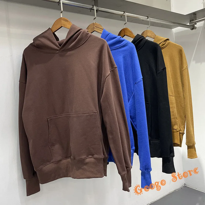 

Свитшот унисекс оверсайз, хлопковый пуловер, худи с капюшоном, однотонный, для мужчин и женщин, сезон осень-зима 6