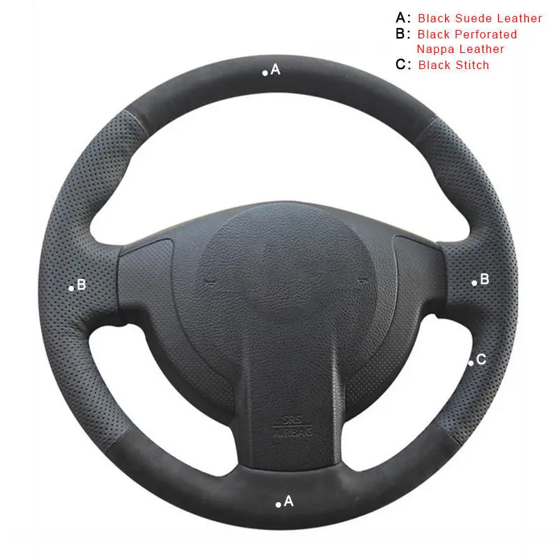 Nappa and Suede Автомобильная оплетка на крышке рулевого колеса для Nissan Qashqai 2007-2013 Rogue 2008-2013 X-Trail 2008-2013 NV200 2010- авточехлы - Название цвета: Nappa and Suede