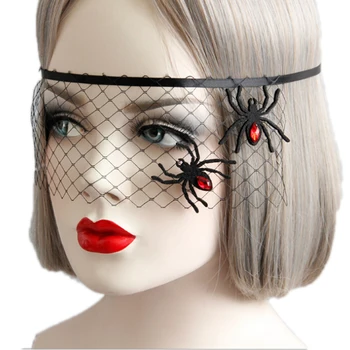 

Spider Princess Sexy Lace Veil Women Girl Party Cosplay Masquerade Photography Dance Bar Carnival Halloween Half Face Eye Mask