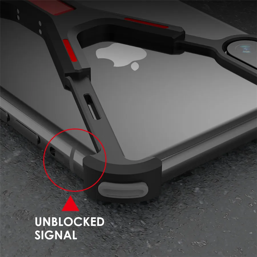 Алюминиевый металлический чехол с голой рамкой для iPhone XR XS MAX противоударный x-образный бампер задняя крышка для iPhone XS X защитный чехол