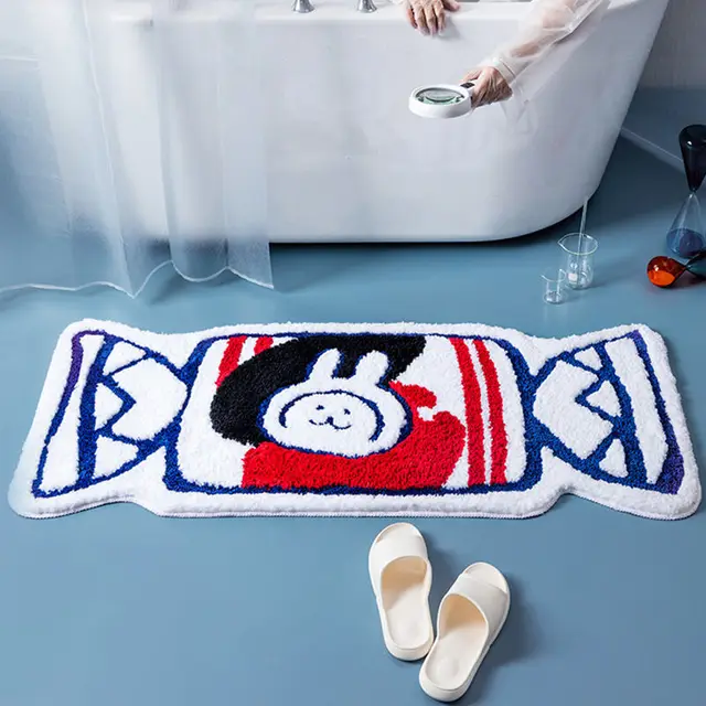 Bubble Kiss Cartoon Soft Long Carpet For Bedroom Bedside Non-Slip Tatami Floor Mat Children's Room Decor Cashmere Area Rugs Type 10