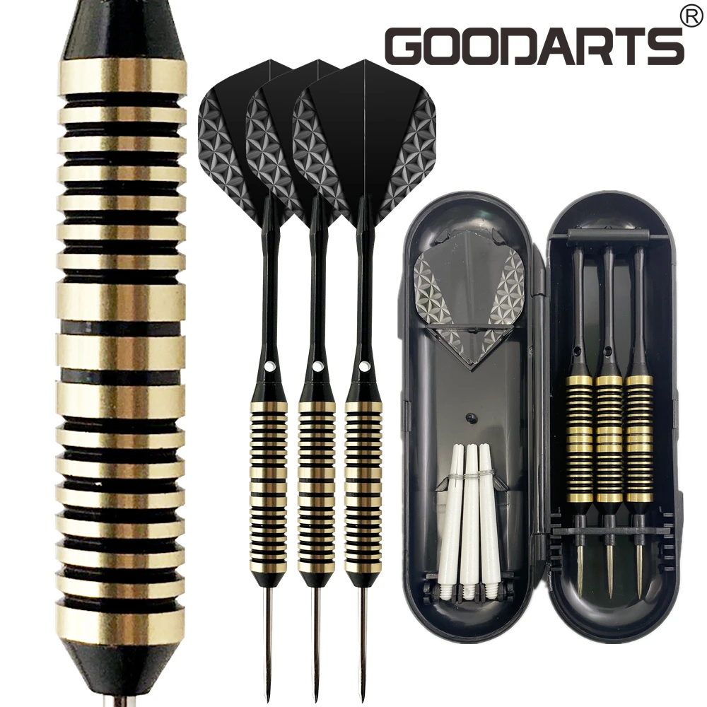 

GOODARTS Indoor Sports Games Professional Needle Brass Barrel Point With Aluminum Shafts Flight Set Black 21g Steel Tip Darts