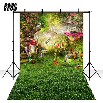 

DAWNKNOW Dreamy Forest Vinyl Photography Background For Baby Elfin Flower Photo Shoot Backdrop For Wedding Photo Studio lv563