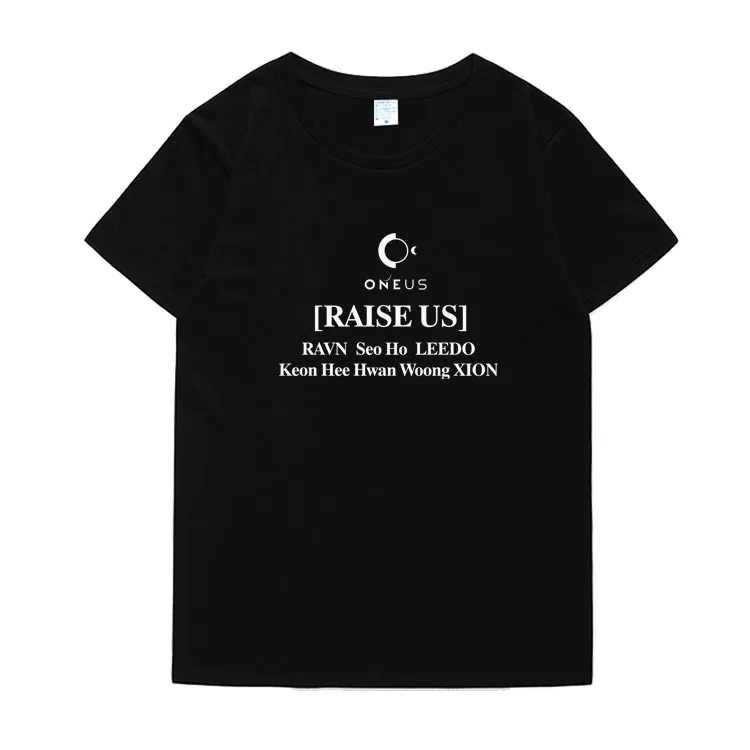 

Frdum Tommy Kpop oneus new album raise us same all member names printing t shirt summer style unisex o neck short sleeve t-shirt