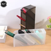 Pencil-Organizer Pen-Holder Storage-Case Plastic-Box Multi-Function Desktop Office School