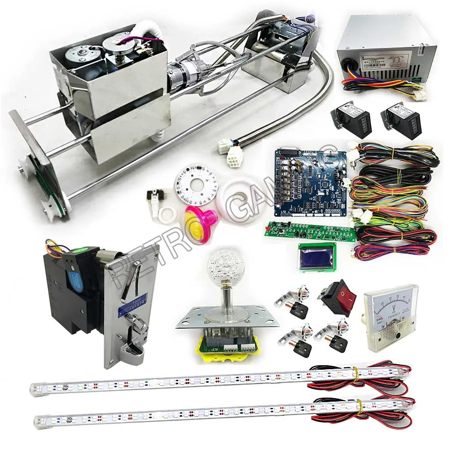 US $217.99 High quality Toy Crane Machine kit with 71cm stainless gantry crane claw LCD Taiwan motherboard joystick button coin acceptor