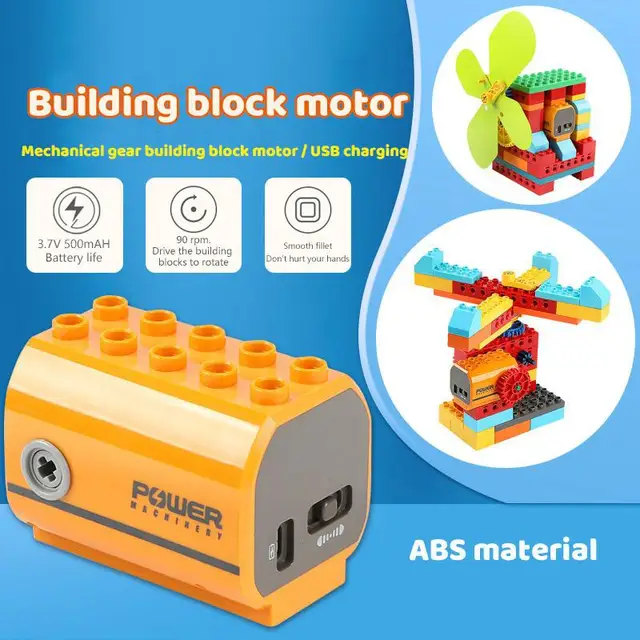 Large Particles Science And Education Gear Toys Assembled Engine Turn The Motor Compatible With Power Building Block Toys 2