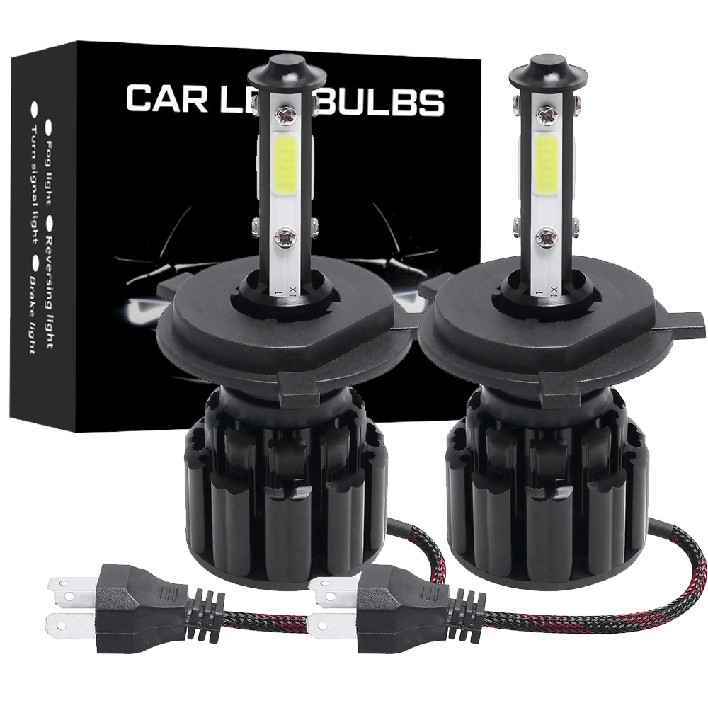 ASLENT 4 Side COB 55W 18000LM Car Headlight H4 H7 LED H8 H9 H11