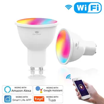 

DIY Color WiFi RGB Smart LED Light Bulb Dimmable Lamps 4.5w for Apps by Alexa amazon Google Home smart home tuya broadlink