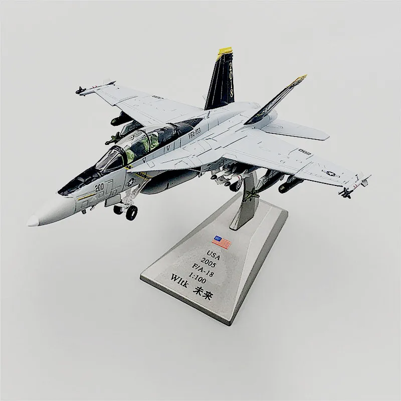 WLTK 1/100 масштаб США F/A-18 Hornet Multirole Fighter литье под давлением металлический армейский самолет модель игрушки для подарка, коллекция
