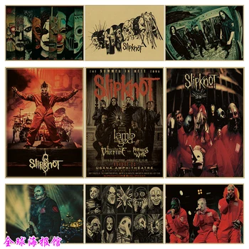 

Slipknot ROCK Kraft Paper bar poster Wall stickers Retro Poster decorative painting