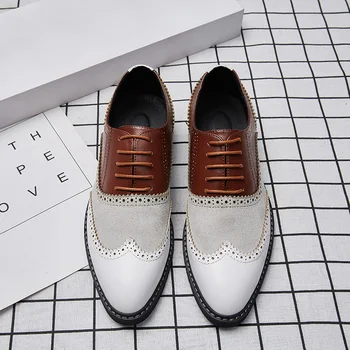 

2020 New Man Oxford Italian Pu Leather Shoes Big Size Mens Fashion Shoes Brand Men Wedding Dress Shoes Pointed Toe Formal Shoe