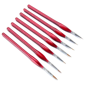 

7 Pieces of Paint Brush Set Triple-cornered Wooden Brush Gouache Hook Line Pen Hook Pen Hand-Painted Hook Line Pen (Red)