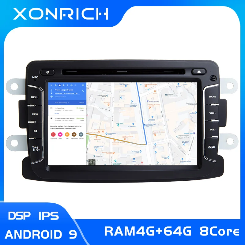 1 din android 9,0 автомобильный радио мультимедиа для Dacia Lodgy Logan, Duster Sandero Renault Captur/Lada/Xray DVD gps навигация DSP 4GB