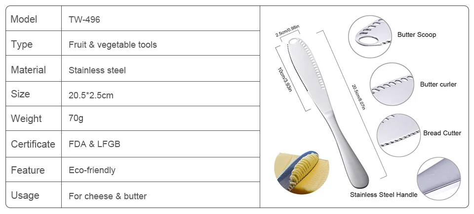 TEENRA 1 шт. нож для масла и сыра из нержавеющей стали нож для нарезки крема s многофункциональная слайсер для масла инструменты для завтрака