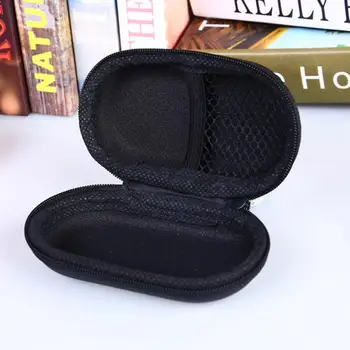 

Headphone cover case EVA Oval Style Carry Bag Hard for Earphone Storage Storage Cases Black Earphone Zipper Bag Headset case