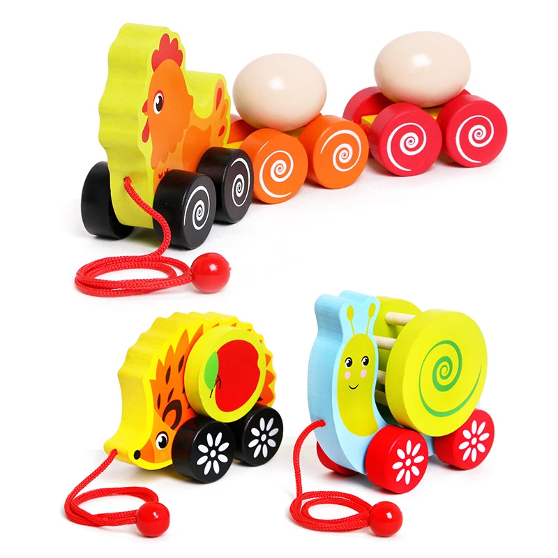 wooden snail pull toy