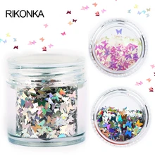 Голографическое искусство ногтей блестящие хлопья блестящие 3D лазерная бабочка Форма Советы DIY Шарм лак блесток украшения Маникюр