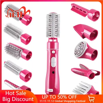 

10 In 1 Multifunctional Hot Air Brush Professional Hair Dryer Ceramic Hair Straightening Comb Interchangeable Hair Styling Tools