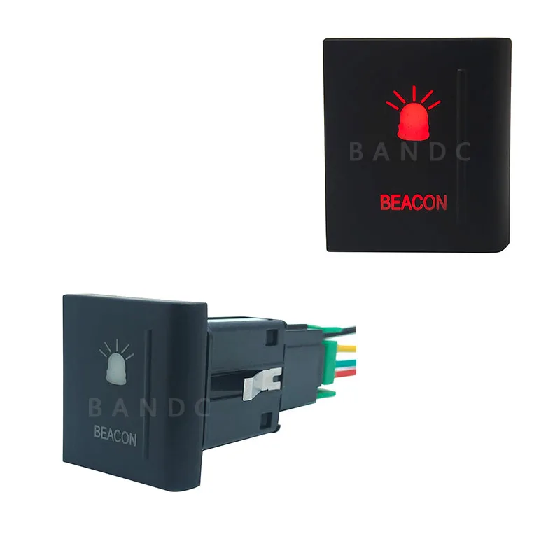 Luce A Led Rossa, Interruttore A Pulsante Faro Auto Lato Destro Con Connettore Di Cablaggio Per Vw Volkswagen Amarok, 3Amp 12V, Accessorio Auto