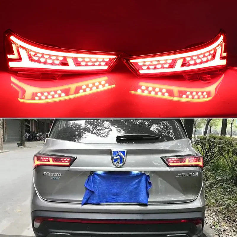 

12V Car LED Tail Lights For Almaz Captiva MG Hector 530 2019 2020 Rear Back Fog Lamp Brake Reverse Turn Signal Taillight