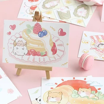 

30pcs Animal Love Cake Cupcake Multi-use As Scrapbooking Party Invitation DIY Decoration Gift Card Message Card Postcard