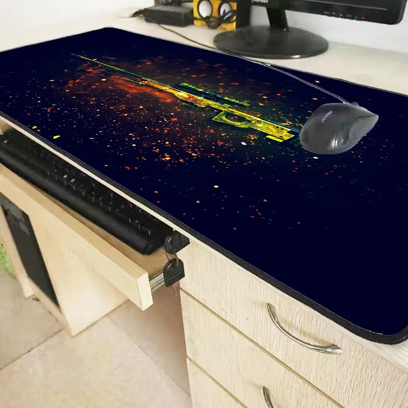 Игровой коврик для мыши Mairuige CS GO с большим замком и краями 40x90 см большой игровой