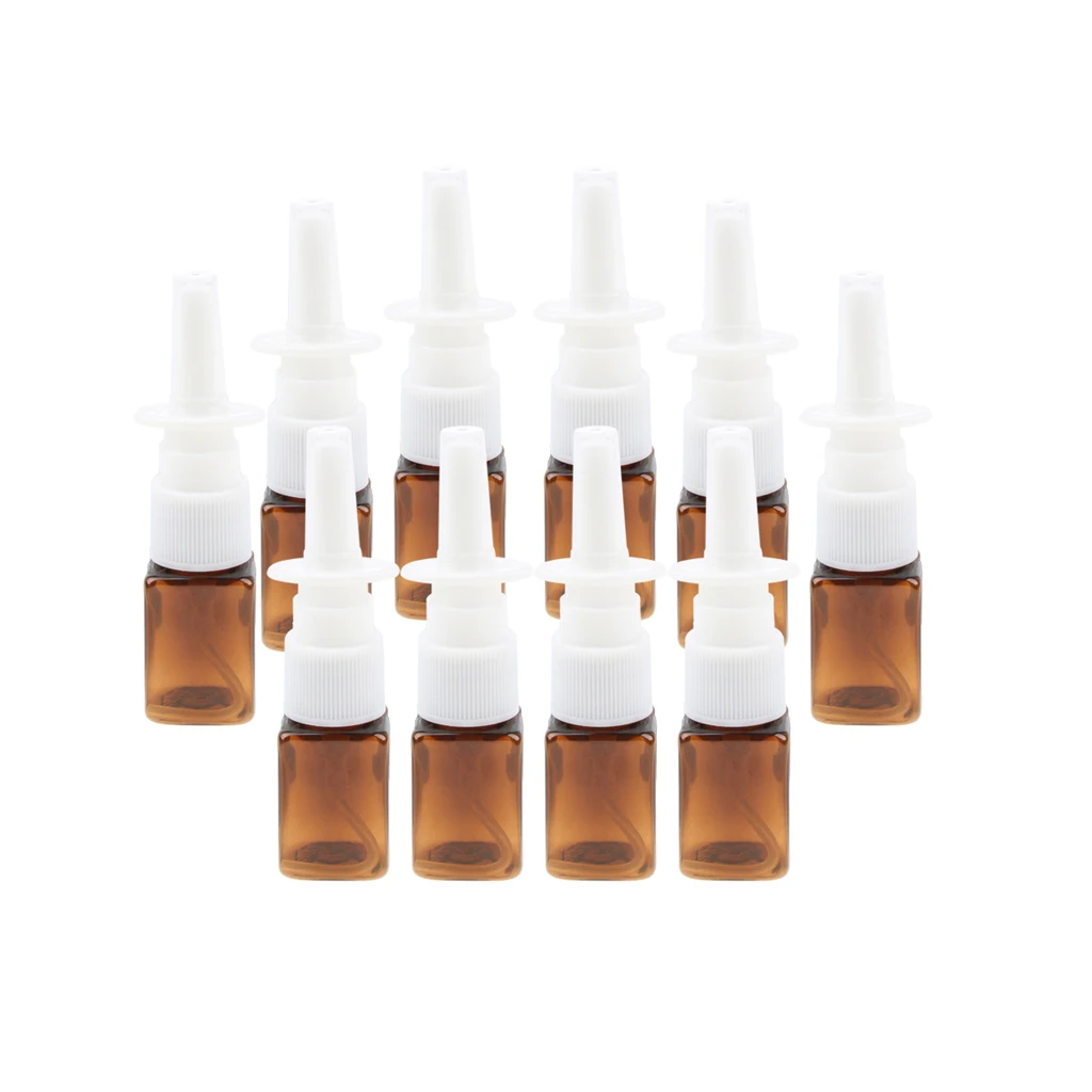 10pcs Plastic Empty Refillable Nasal Spray Bottles Makeup Cosmetic Perfume Container Holder 10ml